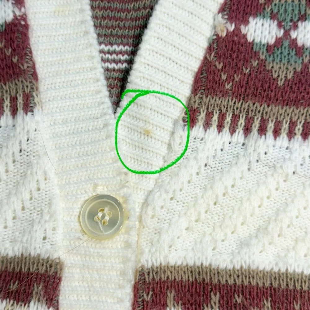 VINTAGE cottage rose knit‎ sweater cardigan button front cottagecore floral 90s - Picture 10 of 11